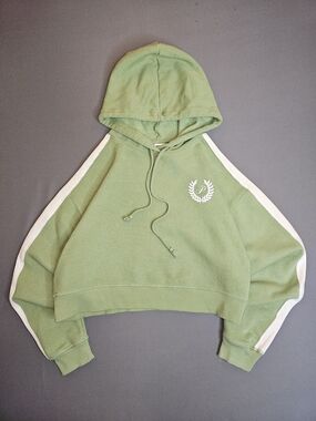 Victoria's Secret PINK Everyday Fleece Cropped Hoodie - Wild Grass Green